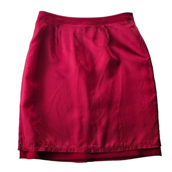 Petite Sophisticate Vintage Pencil Suit Skirt | Like New | 4P | Scarlet Red - Picture 12 of 16